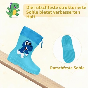 Holínky Aomig, gumové holínky pro děti, protiskluzové holínky, nastavitelná šňůrka, pohodlné