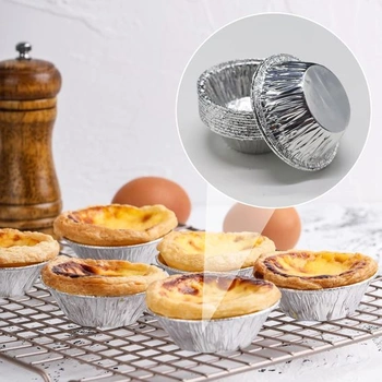 Forma na vaječný koláč, 100 kusů, jednorázové hliníkové košíčky, forma na vaječný koláč, mini