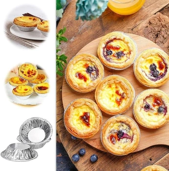 Forma na vaječný koláč, 100 kusů, jednorázové hliníkové košíčky, forma na vaječný koláč, mini