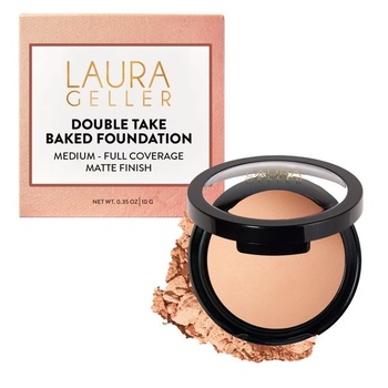 LAURA GELLER NEW YORK Baked Double Take Powder Makeup, svetlý, dlhotrvajúci púdrový make-up, plné