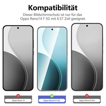 NOVINKA Ochranná fólie na displej pro OPPO Reno14 F 5G, tvrzené sklo, 6,57 palce, průhledná
