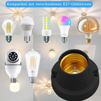 Balenie 4 ks objímok E27, univerzálne objímky, skrutkovacie pätice, objímky E27 pre žiarovky, objímky