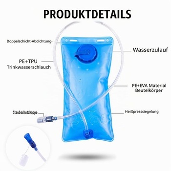 2l hydratačný vak, vak na vodu bez BPA, nepriepustný pitný vak s hadicou, vak na vodu s veľkou