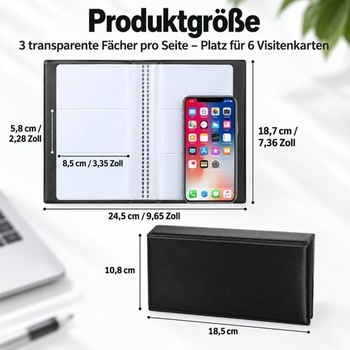 Pouzdro na vizitky pro 240 karet, prostorově úsporné pouzdro na vizitky