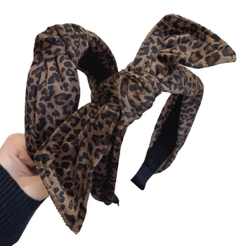 2 kusy 6cm širokých čelenek s leopardím potiskem pro ženy,…