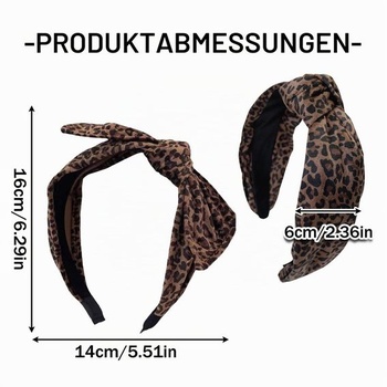 2 kusy 6cm širokých čelenek s leopardím potiskem pro ženy, elastická čelenka s uzlem, protiskluzová