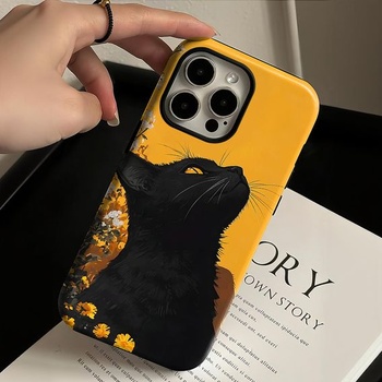 Puzdro na telefón Tawarror pre iPhone 12/12 Pro, ochranný kryt 2 v 1 s roztomilou mačkou,