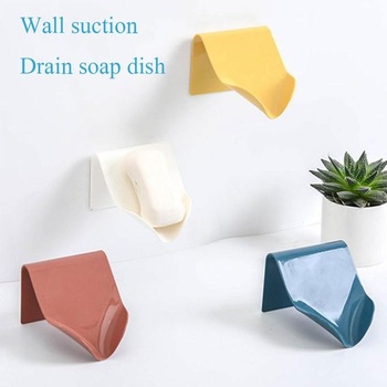 Nástenná miska na mydlo, bez nutnosti vŕtania, držiak na mydlo s odtokom, miska na mydlovú hubku