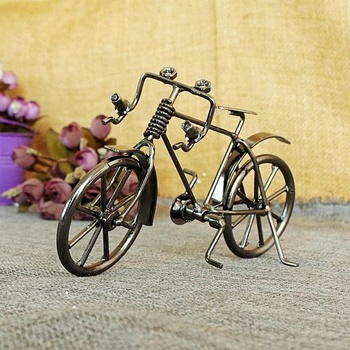 Figuratívna dekorácia bicykla, miniatúrna socha bicykla, dekorácia kovových modelov