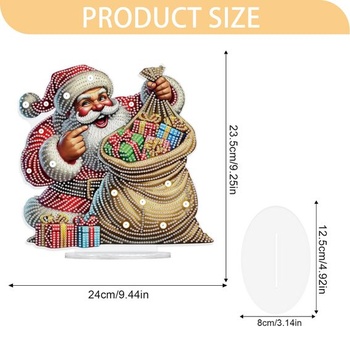JISHSHAY Vianočná diamantová maľba dekorácie na stôl Santa Claus diamantová maľba dekorácie na stôl
