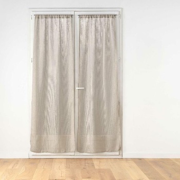 Vnútorná záclonová tyč, pár pravý, efekt ľanovej tkaniny, haltona, polyester, šedá, 240 x 70 cm