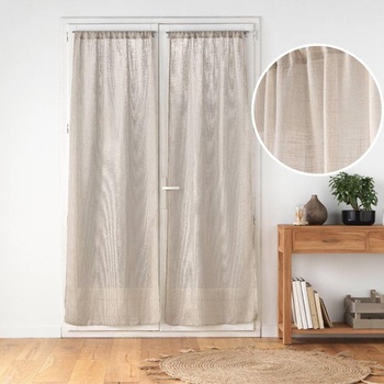 Vnútorná záclonová tyč, pár pravý, efekt ľanovej tkaniny, haltona, polyester, šedá, 240 x 70 cm