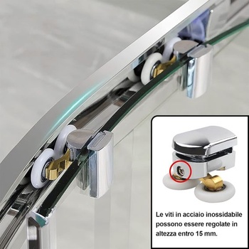 Náhradní posuvné válečky pro sprchové dveře, 25 mm, 4 kusy pro sklo 4-6 mm, zakřivené válečky pro