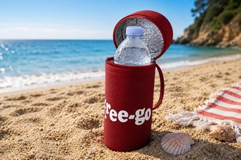 Terryshop74® Držiak na termosky pre 500ml fľaše – Izolovaný obal so zipsom a rukoväťou – Držiak na