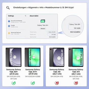 Pouzdro EasyAcc pro Samsung Galaxy Tab A11+ Plus/ A9+ 11 palců Ultratenké světle šedé Galaxy Tab
