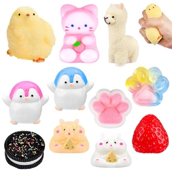 11 senzorických hračiek Taba Squishy pre úľavu od stresu, mačacia labka