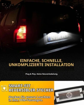 LED osvětlení SPZ pro Volvo C30 C70 S40 S60 S80 V50 V60 V70 XC60 XC70 XC90, [Odolné a efektivní]