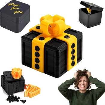 2dielna darčeková krabička Annoying Gift, 3D darčeková krabička The Annoying Gift ČIERNA