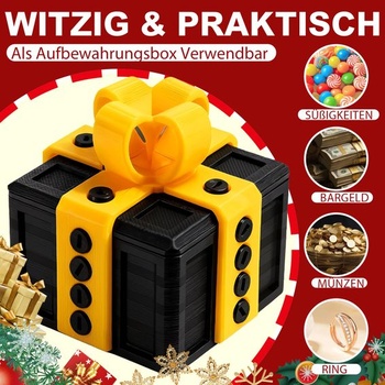 2dielna darčeková krabička Annoying Gift, 3D darčeková krabička The Annoying Gift ČIERNA