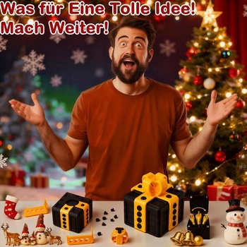 2dielna darčeková krabička Annoying Gift, 3D darčeková krabička The Annoying Gift ČIERNA