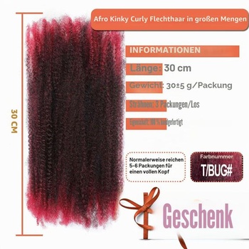 Afro kudrnaté syntetické vlasy 12 palců, balení po 3 kusech, Marley Twist pro prodloužení dredů,