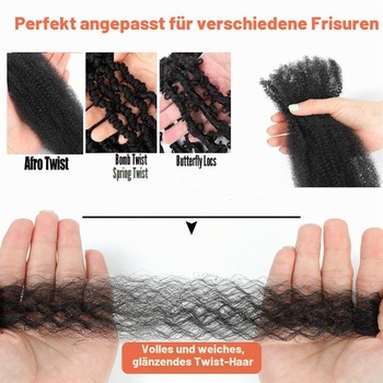 Afro kudrnaté syntetické vlasy 12 palců, balení po 3 kusech, Marley Twist pro prodloužení dredů,