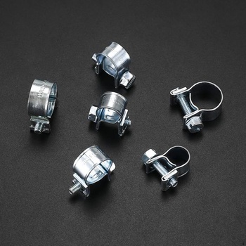 20 nastaviteľných mini hadicových svoriek pre palivové potrubie 10-12 mm, strieborné farby