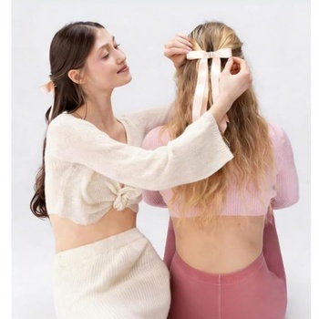 Magnetická sponka do vlasov s mašľou a odnímateľným pásikom, magnetické sponky do vlasov pre styling,