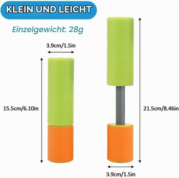 KAHEIGN 8dielna sada vodných pištolí pre deti, 16cm striekacia pištoľ, penová vodná pištoľ, plážová
