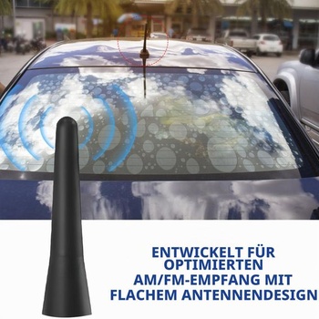 Autoanténa, krátká 6,5 cm, univerzální střešní anténa pro automobily se 3 šrouby (M4, M5, M6),