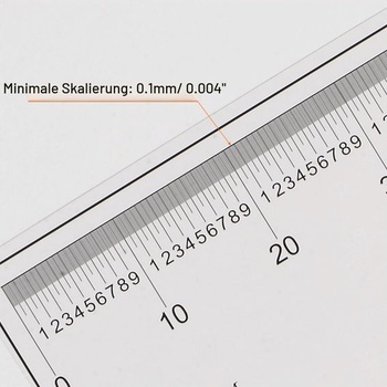 Průhledné flexibilní pravítko s mapou sourcingu 50 cm, měřítko 0,1 mm s úhlovými a šířkovými
