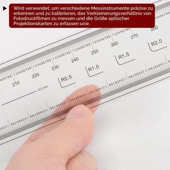 Priehľadné flexibilné pravítko s mapou sourcingu 50 cm, mierka 0,1 mm s uhlovými a šírkovými