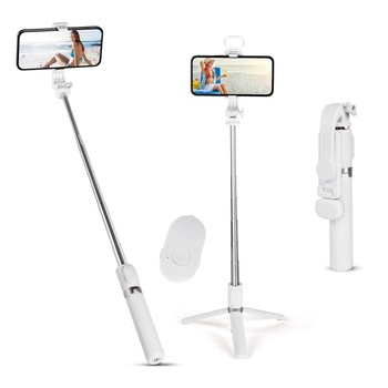 Flintronic selfie tyč, výsuvná hliníková selfie tyč 3 v 1, Bluetooth selfie tyč s výplňovým svetlom