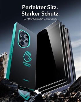 Sada 3 tvrdených sklenených ochranných fólií ESR pre Galaxy S26 Ultra, Armorite S26 Ultra Antispy -