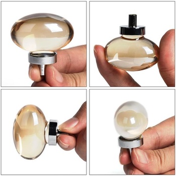 TopHomer Decor Priehľadné okrúhle krištáľové úchytky, 4 kusy 45 mm umelé krištáľové vonkajšie úchytky na