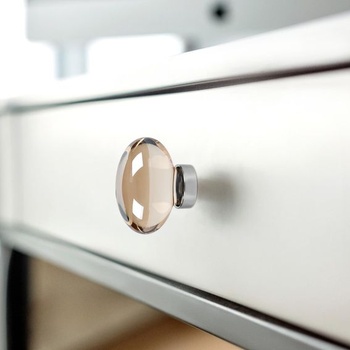 TopHomer Decor Průhledné kulaté křišťálové úchytky, 4 kusy 45 mm umělé křišťálové vnější úchytky na