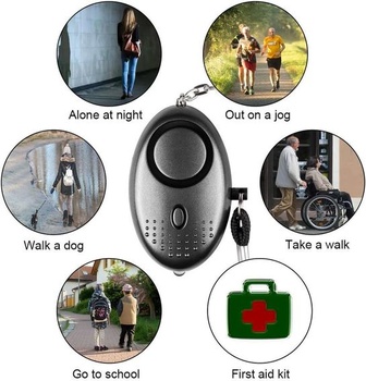 Núdzový osobný alarm [3 kusy] Qoosea Scream Safesound Alarm 140dB LED svietidlo pre