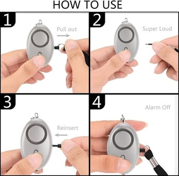 Núdzový osobný alarm [3 kusy] Qoosea Scream Safesound Alarm 140dB LED svietidlo pre