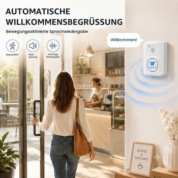 Detektor pohybu Waytronic s hlasovým výstupom, detektor pohybu s funkciou alarmu, prispôsobiteľný