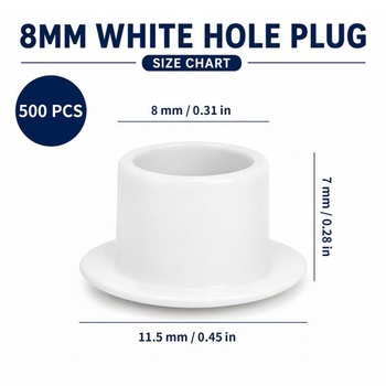 500 ks bielych záslepiek (8 mm)TVNYOUJIA