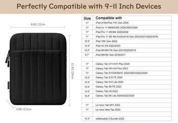 Puzdro na tablet Dadanism 9-11 palcov Puffy s polstrovaním, čierne