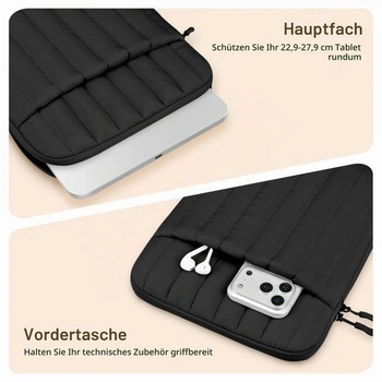 Puzdro na tablet Dadanism 9-11 palcov Puffy s polstrovaním, čierne