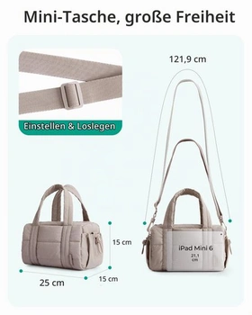 Dámská sportovní taška přes rameno bagsmart Mini, 5l, prošívaná sportovní taška na víkendy/plavání,