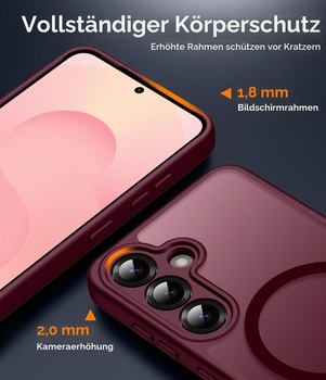 Magnetické puzdro Opkiegrn pre Samsung Galaxy S25 a 2 ochranné fólie na displej, vínové vínové pre