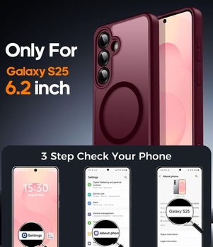 Magnetické puzdro Opkiegrn pre Samsung Galaxy S25 a 2 ochranné fólie na displej, vínové vínové pre