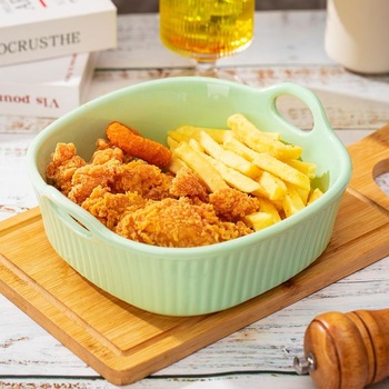 Zapekací pekáč do fritézy, keramický zapekací pekáč, malý zapekací pekáč, pekáč do rúry s