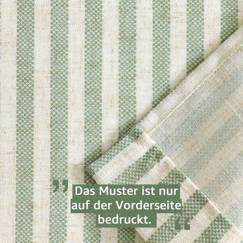 TOPICK Pruhované kaviarenské závesy, bistro závesy, 1 kus, V40 x Š125, zelené/béžové pruhy - Zelené,
