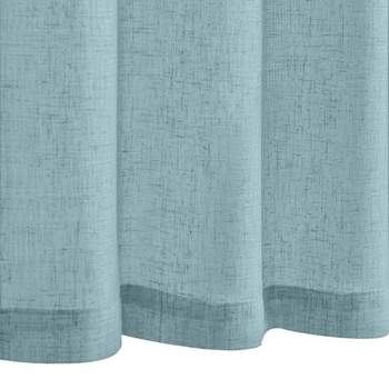 TOPICK Záclony do kaviarne s pútkami, bistro záclony, V 115 x Š 65 cm, súprava 2 kusov, modré, pútka -