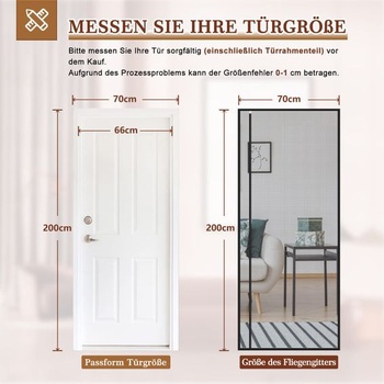 Magnetická sieť proti hmyzu Yotache, dvere, 70x200 cm, otváranie vpravo/vľavo, pre posuvné dvere do
