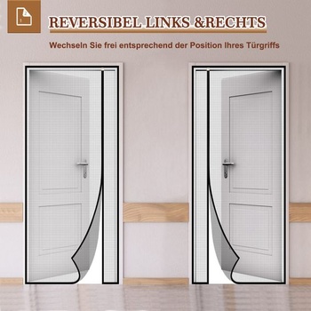 Magnetická sieť proti hmyzu Yotache, dvere, 70x200 cm, otváranie vpravo/vľavo, pre posuvné dvere do